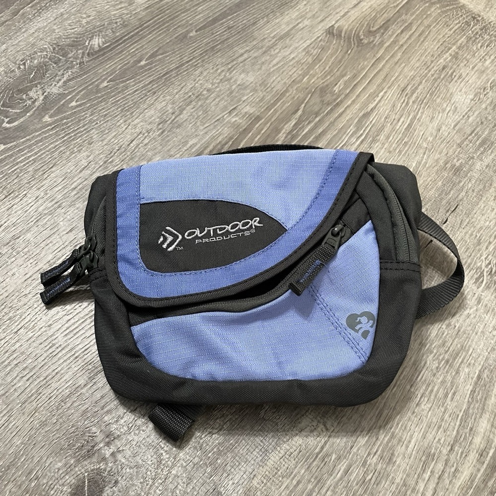 Outdoor Products Bag Womens Small Travel Nylon Pouch Fanny Pack Blue Adjustable